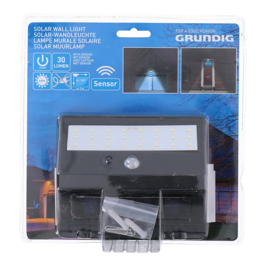 Grundig - Luce solare a LED con sensore 1xLED/0,25W/1xAA 300 mAh