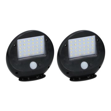 Grundig - SET 2x LED Applique solare con sensore di movimento e crepuscolare LED/3,2V 600 mAh