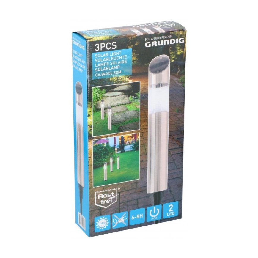 Grundig - SET 3x lampada solare LED LED/1,2V 600 mAh