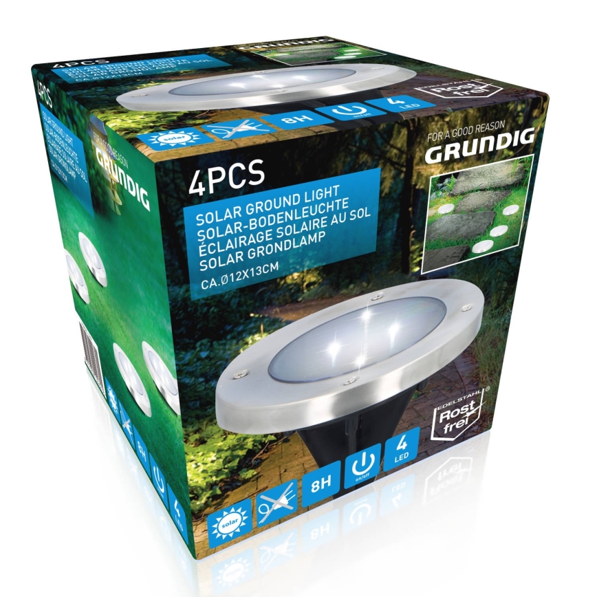 Grundig - SET 4x Lampada LED solare LED/1W/1,2V 600 mAh IP65