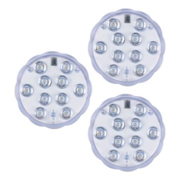 Grundig - SET da 3 lampade LED RGBW dimmerabili LED/3W/3xAAA IP65 + telecomando