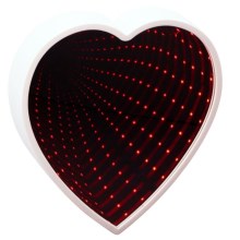 Grundig - Specchio a LED HEART LED/3xAA