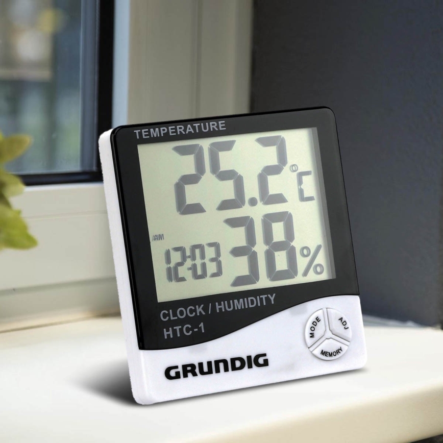 Grundig - Stazione meteo wireless con sveglia 1xAAA