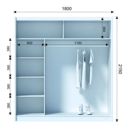 Guardaroba SABRINA 180x215 cm bianco
