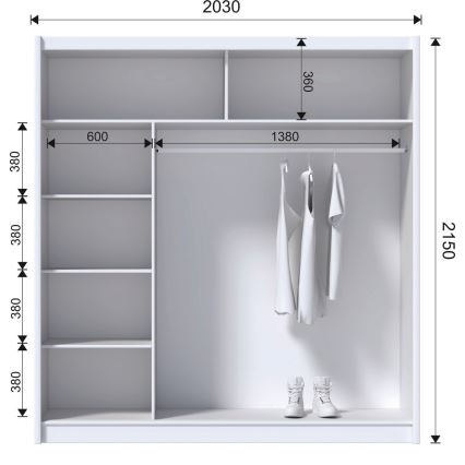 Guardaroba SABRINA 203x215 cm bianco