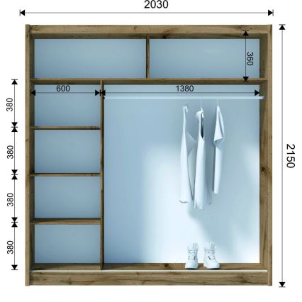 Guardaroba SABRINA 203x215 cm quercia woltan