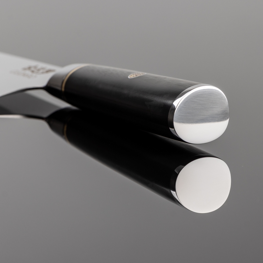 Gudaro - Coltello da chef in acciaio damascato AKIRO 8, 67 strati d'acciaio, lunghezza 20 cm, nero