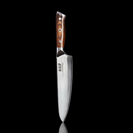 Gudaro - Coltello da chef in acciaio damasco FENG 8, 67 strati d'acciaio, lunghezza 20 cm