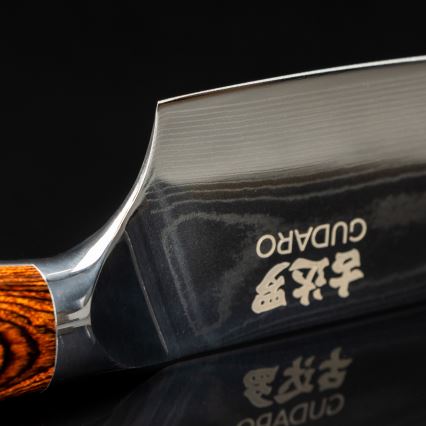 Gudaro - Coltello da chef in acciaio damasco FENG 8, 67 strati d'acciaio, lunghezza 20 cm