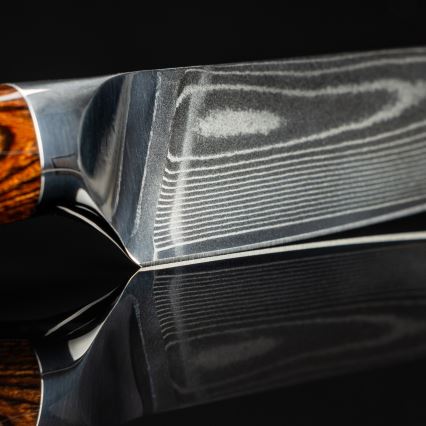 Gudaro - Coltello da chef in acciaio damasco FENG 8, 67 strati d'acciaio, lunghezza 20 cm