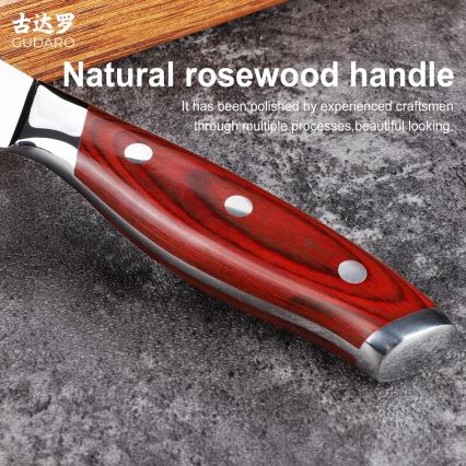 Gudaro - Coltello da cucina damascato KENSHO 3,5, 67 strati d'acciaio, lunghezza 9,5 cm