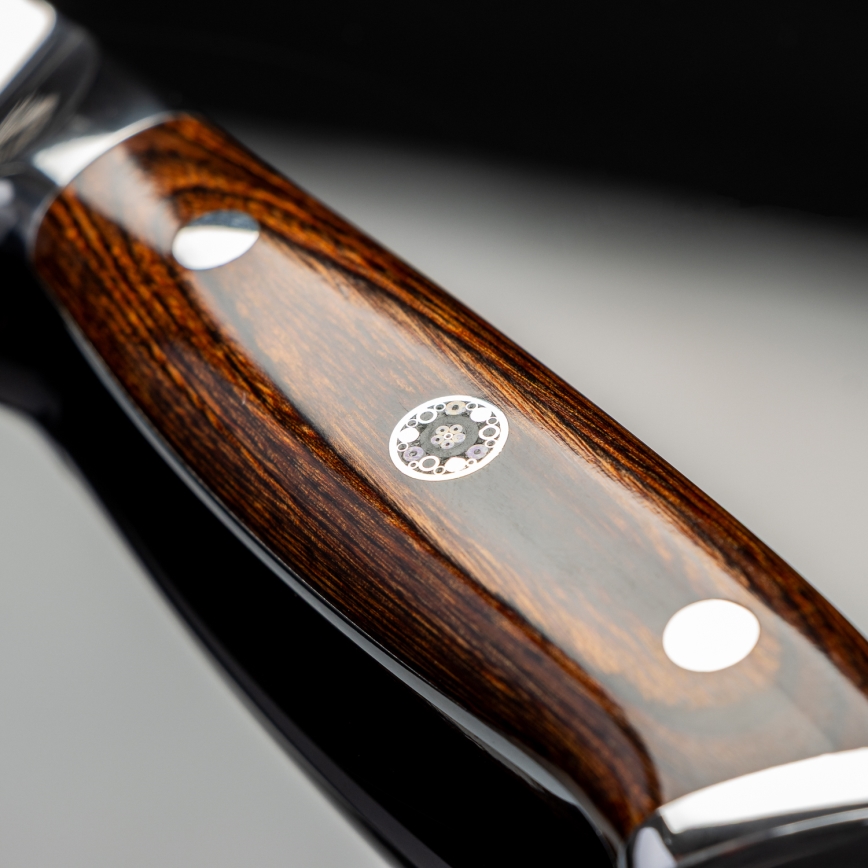 Gudaro - Coltello da cucina in acciaio damascato FENG 3,5, 67 strati d'acciaio, lunghezza 9,5 cm