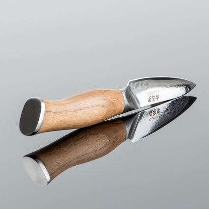 Gudaro - Coltello da cucina damascato TAKUMI 3,5, 67 strati d'acciaio, lunghezza 9,5 cm, manico in noce