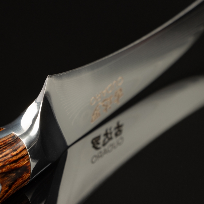 Gudaro - Coltello da cucina per frutta in acciaio damascato FENG 3,5, 67 strati d'acciaio, lunghezza 9,5 cm