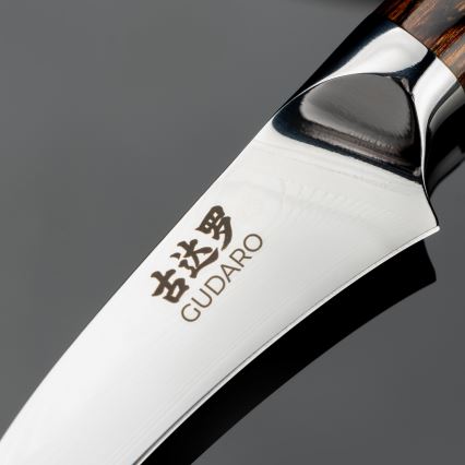 Gudaro - Coltello da cucina per frutta in acciaio damascato FENG 3,5, 67 strati d'acciaio, lunghezza 9,5 cm
