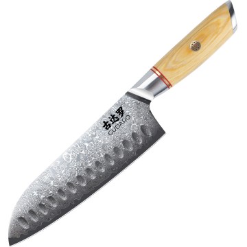 Gudaro - Coltello da cucina Santoku HIKARI in acciaio damasco 7