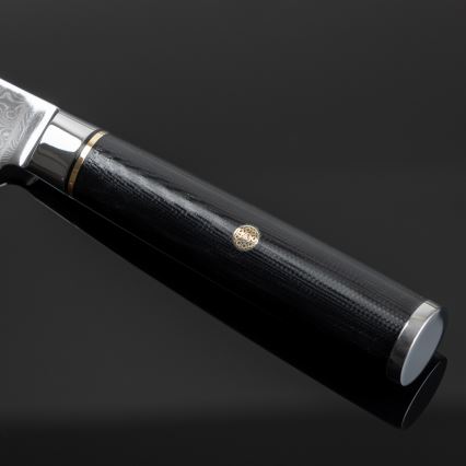 Gudaro - Coltello da cucina universale in acciaio damasco AKIRO 5, 67 strati d'acciaio, lunghezza 12,5 cm, nero