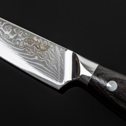 Gudaro - Coltello da cucina universale SHIRO 5, in acciaio damasco a 67 strati, lama 12,5 cm