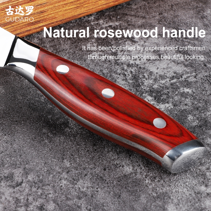 Gudaro - Coltello da disossare in damasco KENSHO 6, 67 strati d'acciaio, lunghezza 15 cm