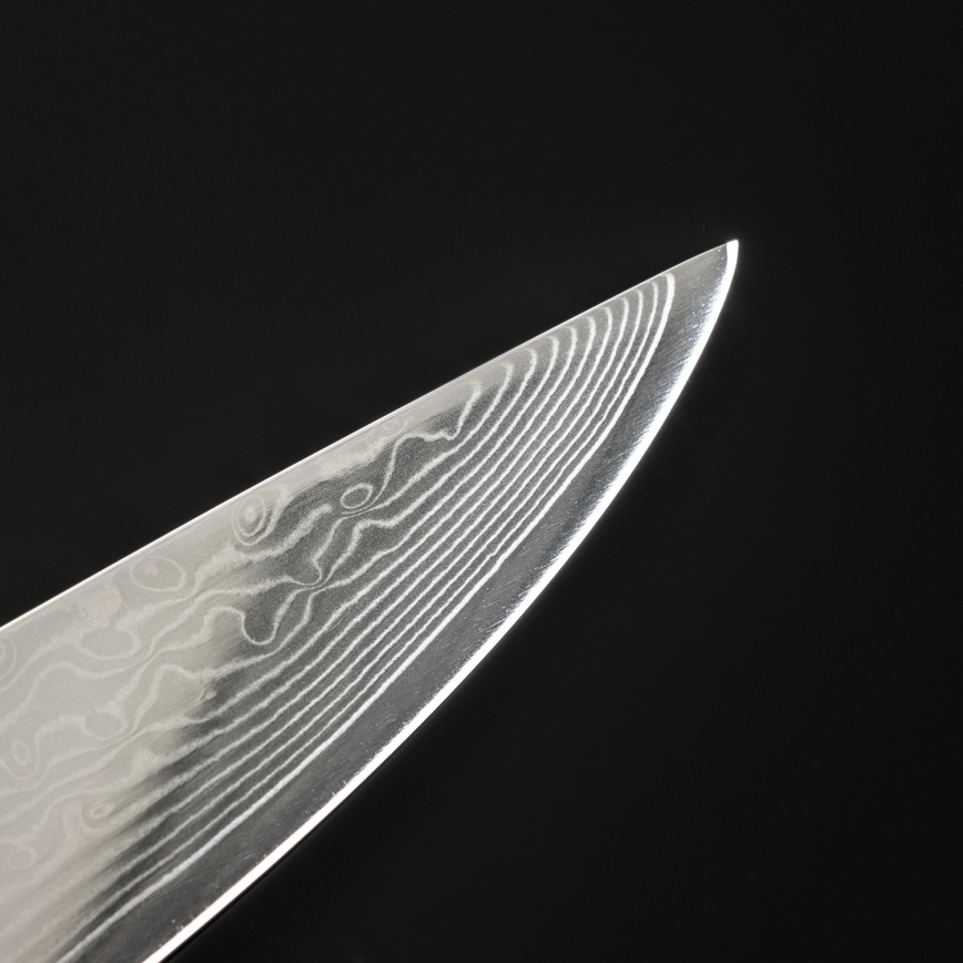 Gudaro - Coltello porzionatore damascato SHIRO 8, 67 strati di acciaio, lunghezza 20 cm