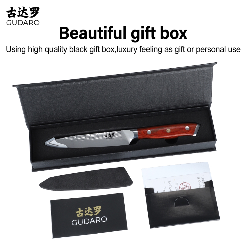 Gudaro - Coltello universale da cucina damascato MIYABI 5, acciaio a 67 strati, lunghezza 12,5 cm