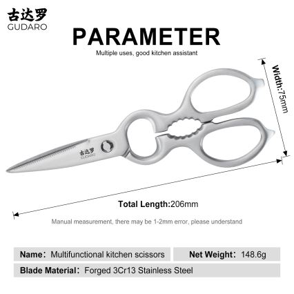 Gudaro - Forbici per pollame RONIN 20,6 cm in acciaio inox