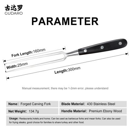 Gudaro - Forchetta da cucina MIYABI pakka