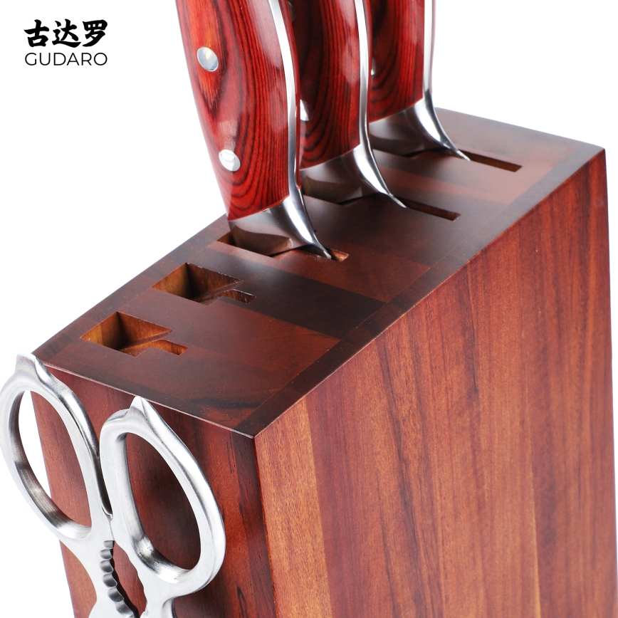 Gudaro - Portacoltelli 25x25x10 cm AKIRA in acacia