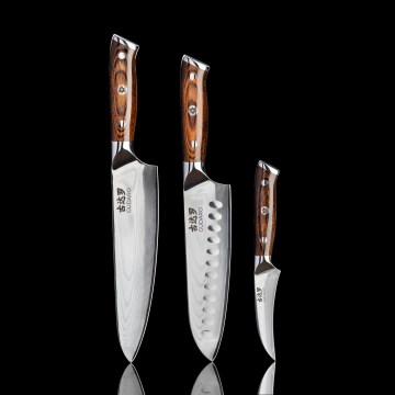 Gudaro - Set 1x coltello da chef in acciaio damascato FENG 8