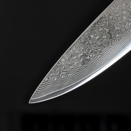 Gudaro - Set da 5 coltelli da cucina in acciaio damascato SHIRO + supporto magnetico