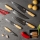 Gudaro - Set da 5 coltelli da cucina in acciaio damasco HIKARI + portacoltelli magnetico