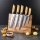 Gudaro - Set da 5 coltelli da cucina in damasco HIKARI + supporto magnetico