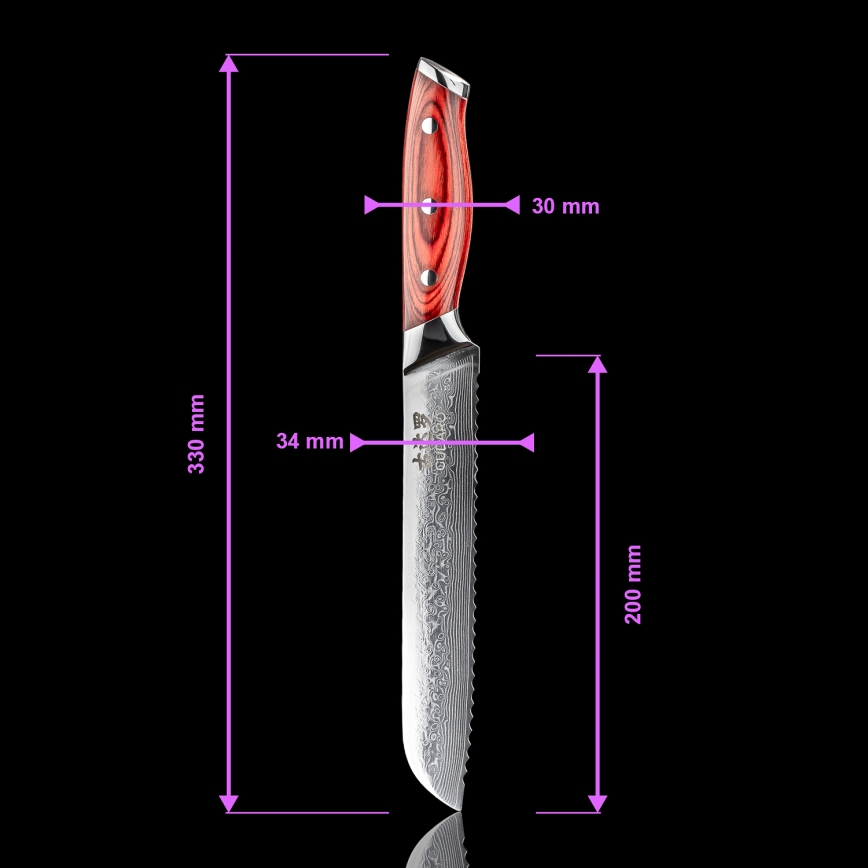 Gudaro - Set di coltelli da cucina con ceppo KENSHO, 7 pezzi, in acacia