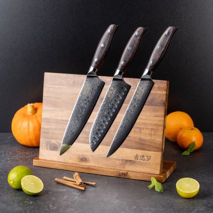 Gudaro - Supporto magnetico per coltelli AKIRA in legno di acacia