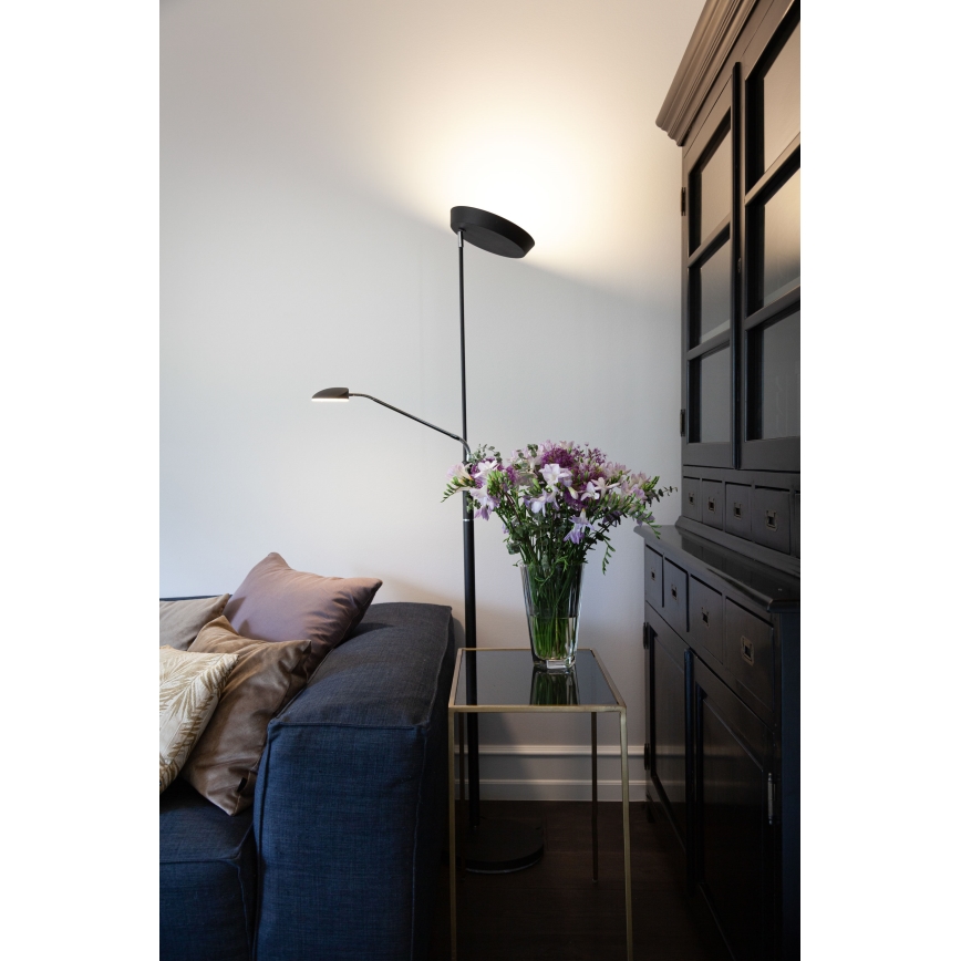 Halo Design 716067 - Lampada da terra LED dimmerabile VEGAS LED/20W/230V + LED/5W nero/cromo lucido