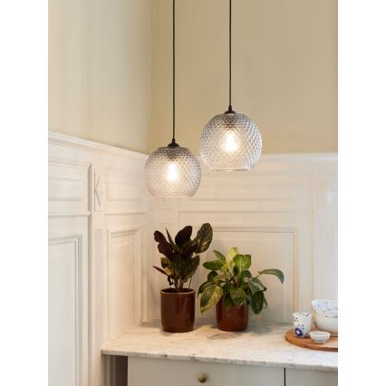 Halo Design 718436 - Lampada a sospensione su cavo NOBB 1xE27/40W/230V Ø 22 cm trasparente