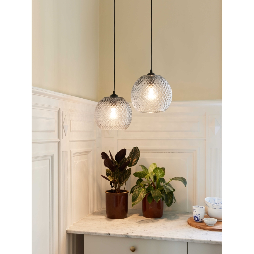 Halo Design 718436 - Lampada a sospensione su cavo NOBB 1xE27/40W/230V Ø 22 cm trasparente