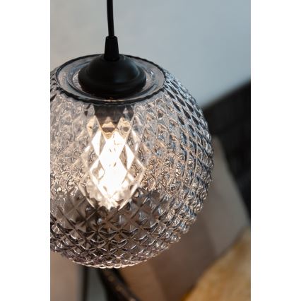 Halo Design 718443 - Lampada sospesa con cavo NOBB 1xE27/40W/230V Ø 22 cm grigio fumé