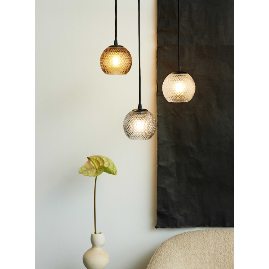 Halo Design 718443 - Lampadario a sospensione NOBB su cavo 1xE27/40W/230V grigio fumé
