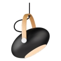 Halo Design 734344 - Lampada a sospensione su cavo DC 1xE27/40W/230V Ø 26 cm nero/rovere