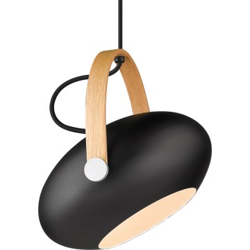 Halo Design 734344 - Lampada a sospensione su cavo DC 1xE27/40W/230V Ø 26 cm nero/rovere