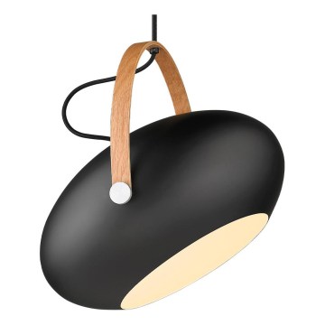 Halo Design 734382 - Lampada a sospensione con cavo DC 1xE27/40W/230V Ø 40 cm nero/rovere