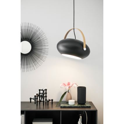 Halo Design 734382 - Lampada a sospensione con cavo DC 1xE27/40W/230V Ø 40 cm nero/rovere