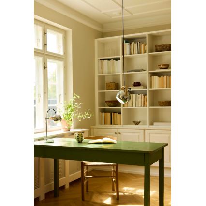 Halo Design 734443 - Lampadario su cavo DC 1xE27/40W/230V Ø 18 cm cromo lucido/rovere