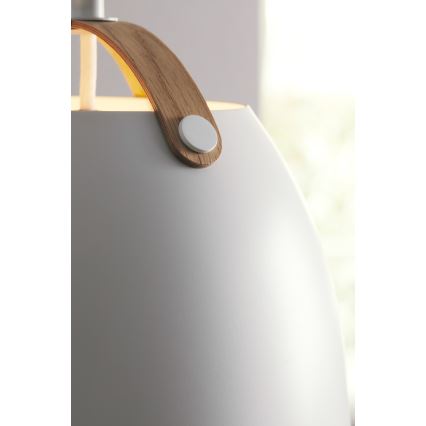 Halo Design 734870 - Lampadario sospeso su cavo OSLO 1xE27/40W/230V Ø 40 cm bianco/rovere