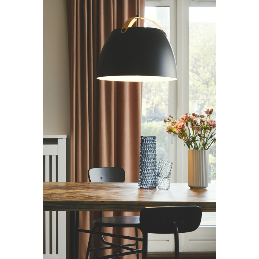 Halo Design 734887 - Lampada a sospensione con cavo OSLO 1xE27/40W/230V Ø 40 cm nero/rovere
