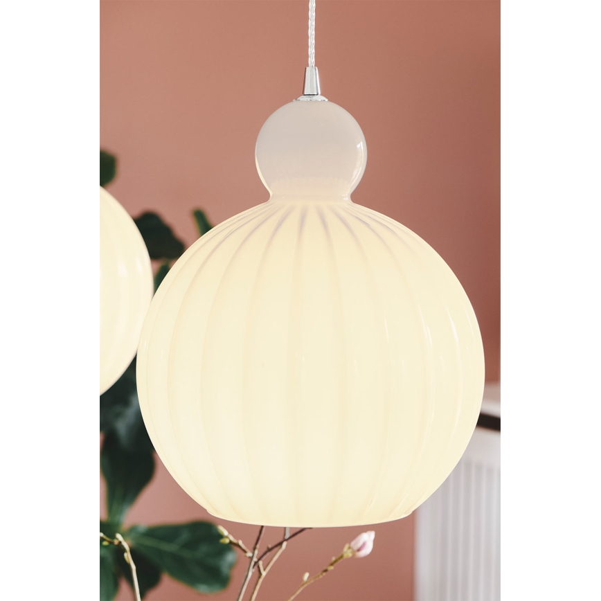 Halo Design 737321 - Lampada a sospensione con cavo BALL BALL 1xE27/40W/230V Ø 32 cm bianco