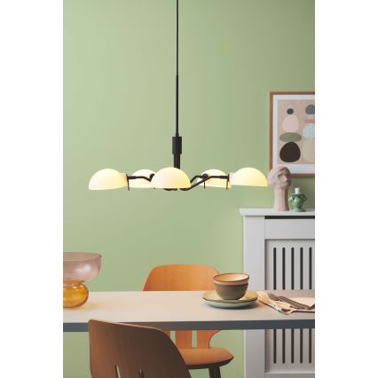 Halo Design 740369 - Lampadario sospeso su cavi KJOBENHAVN 5xG9/28W/230V Ø 50 cm nero