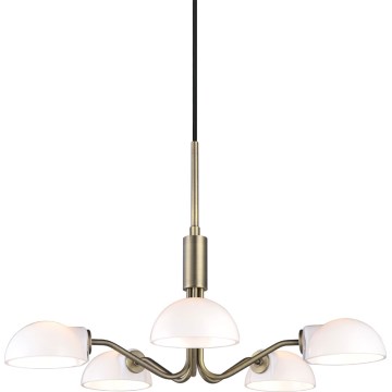 Halo Design 740376 - Lampadario a sospensione con cavo KJOBENHAVN, 5x G9/28W/230V, Ø 50 cm, ottone