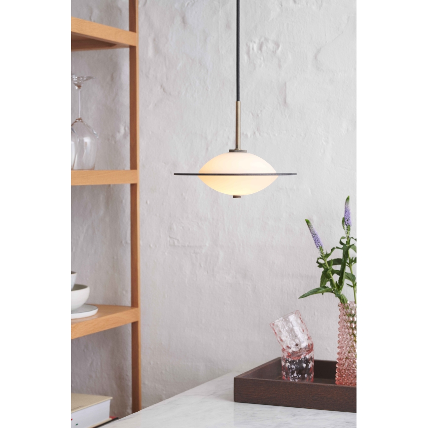 Halo Design 743599 - Lampada a sospensione su cavo ORBIT 1xG9/7W/230V Ø 24 cm bianco/ottone/grigio fumo